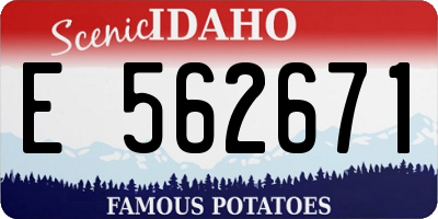 ID license plate E562671
