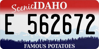 ID license plate E562672