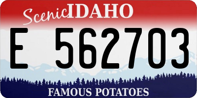 ID license plate E562703