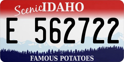 ID license plate E562722