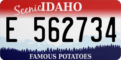 ID license plate E562734