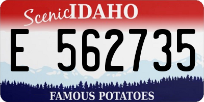 ID license plate E562735
