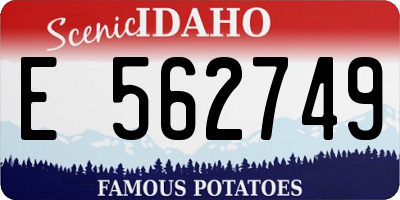 ID license plate E562749