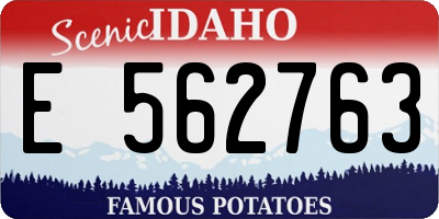 ID license plate E562763