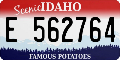 ID license plate E562764