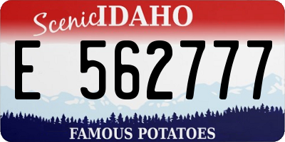 ID license plate E562777