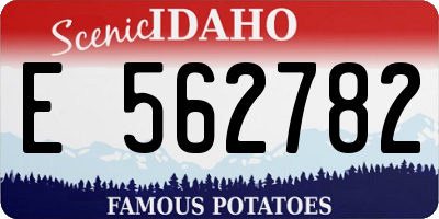ID license plate E562782