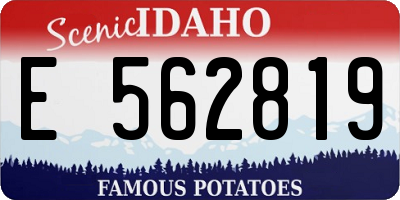 ID license plate E562819