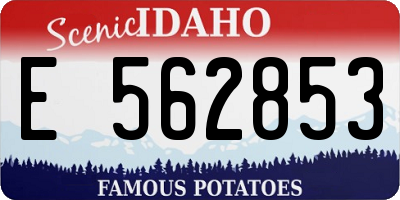 ID license plate E562853