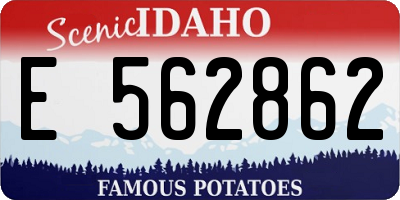 ID license plate E562862