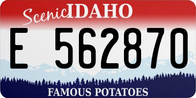 ID license plate E562870