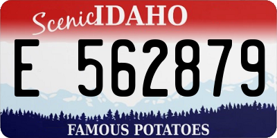 ID license plate E562879