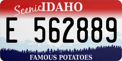 ID license plate E562889