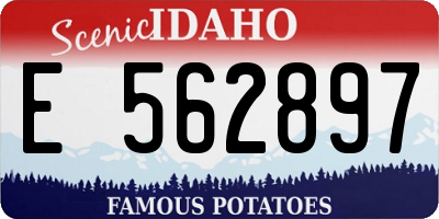 ID license plate E562897