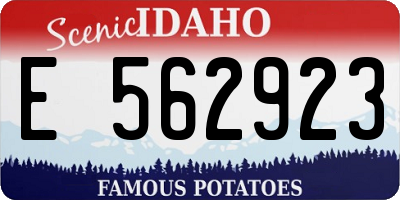 ID license plate E562923