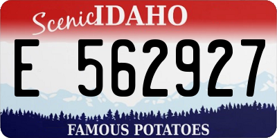 ID license plate E562927