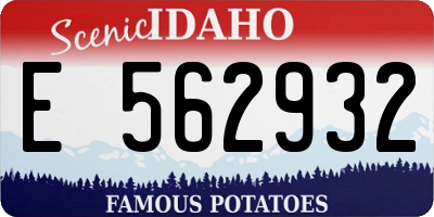 ID license plate E562932