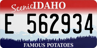 ID license plate E562934