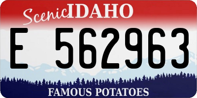 ID license plate E562963