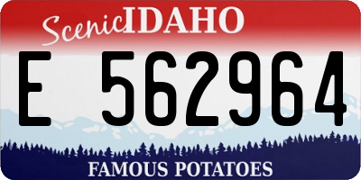 ID license plate E562964