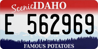 ID license plate E562969