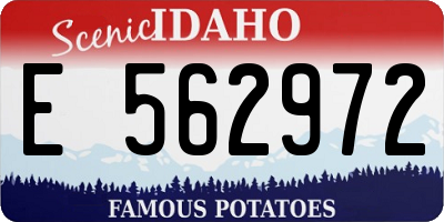 ID license plate E562972