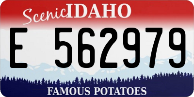 ID license plate E562979