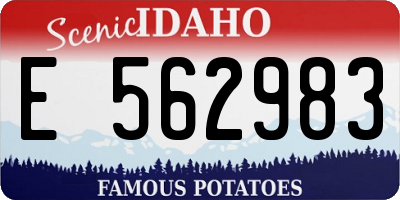 ID license plate E562983