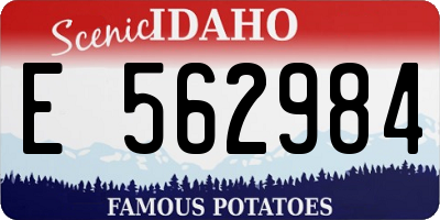 ID license plate E562984