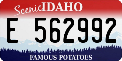 ID license plate E562992
