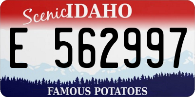 ID license plate E562997