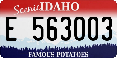 ID license plate E563003
