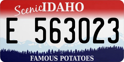 ID license plate E563023