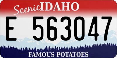 ID license plate E563047