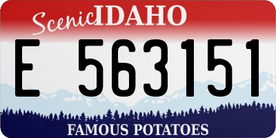 ID license plate E563151