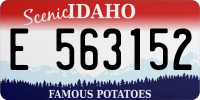 ID license plate E563152