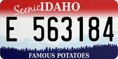 ID license plate E563184