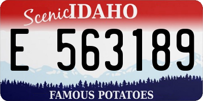 ID license plate E563189