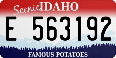 ID license plate E563192