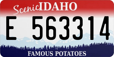 ID license plate E563314