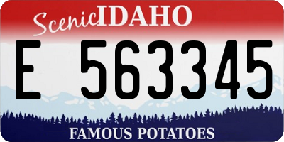 ID license plate E563345