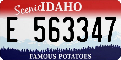 ID license plate E563347