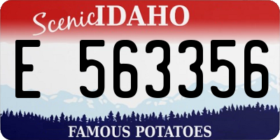 ID license plate E563356