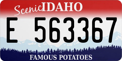 ID license plate E563367