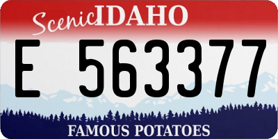 ID license plate E563377