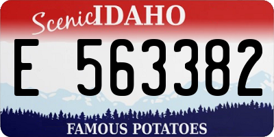 ID license plate E563382