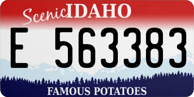 ID license plate E563383