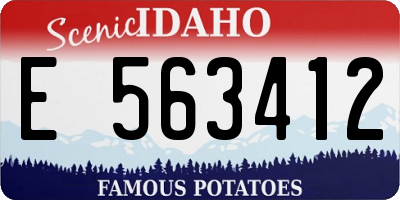 ID license plate E563412
