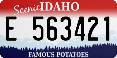 ID license plate E563421
