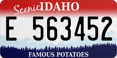 ID license plate E563452